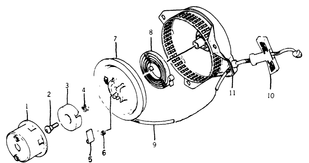 Recoil Starter Diagram and Parts List for 8835-0-G1600  Briggs and Stratton Generator